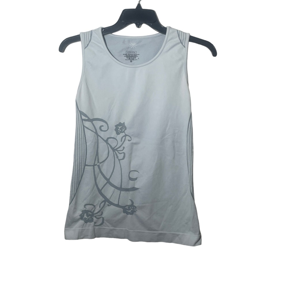 Athleta Large Gray ‎ Shell Tank Round Neck Athletic Top